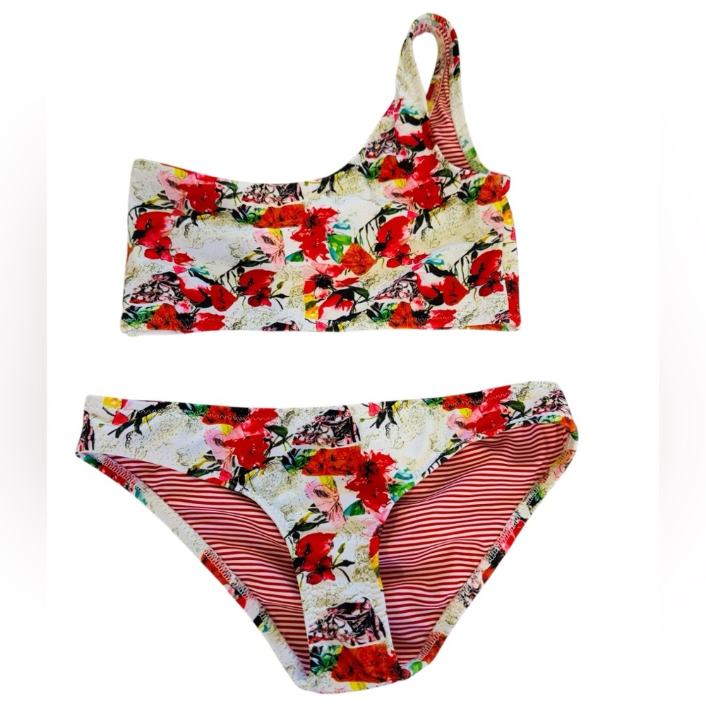 KAI LANI Mini***Floral One-Shoulder Girls Swim Set***Size 16 $98